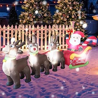 10 FT Christmas Reindeer Inflatable Yard Decoration