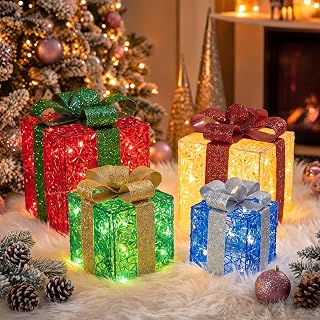 Christmas Gift Box Yard Decoration Set of 4