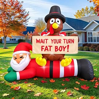 6.4 FT Fall Santa Claus Inflatable Yard Decoration