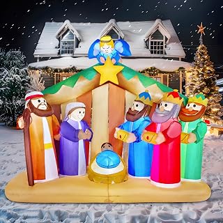 6.5 FT Christmas Nativity Scene Inflatable Yard Decoration