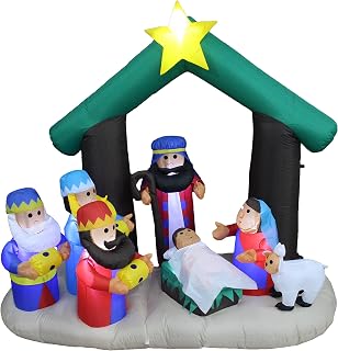 6 FT Christmas Nativity Scene Inflatable Yard Decoration
