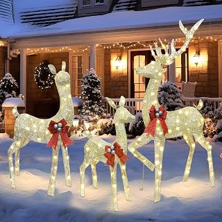 Christmas Reindeer Yard Decoration Set of 3