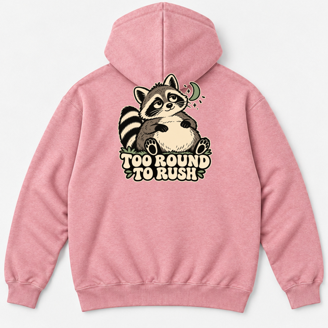 Too Round to Rush Raccoon Graphic Washed T-Shirt, Hoodie & Sweatshirt — washed hoodie mockup 4