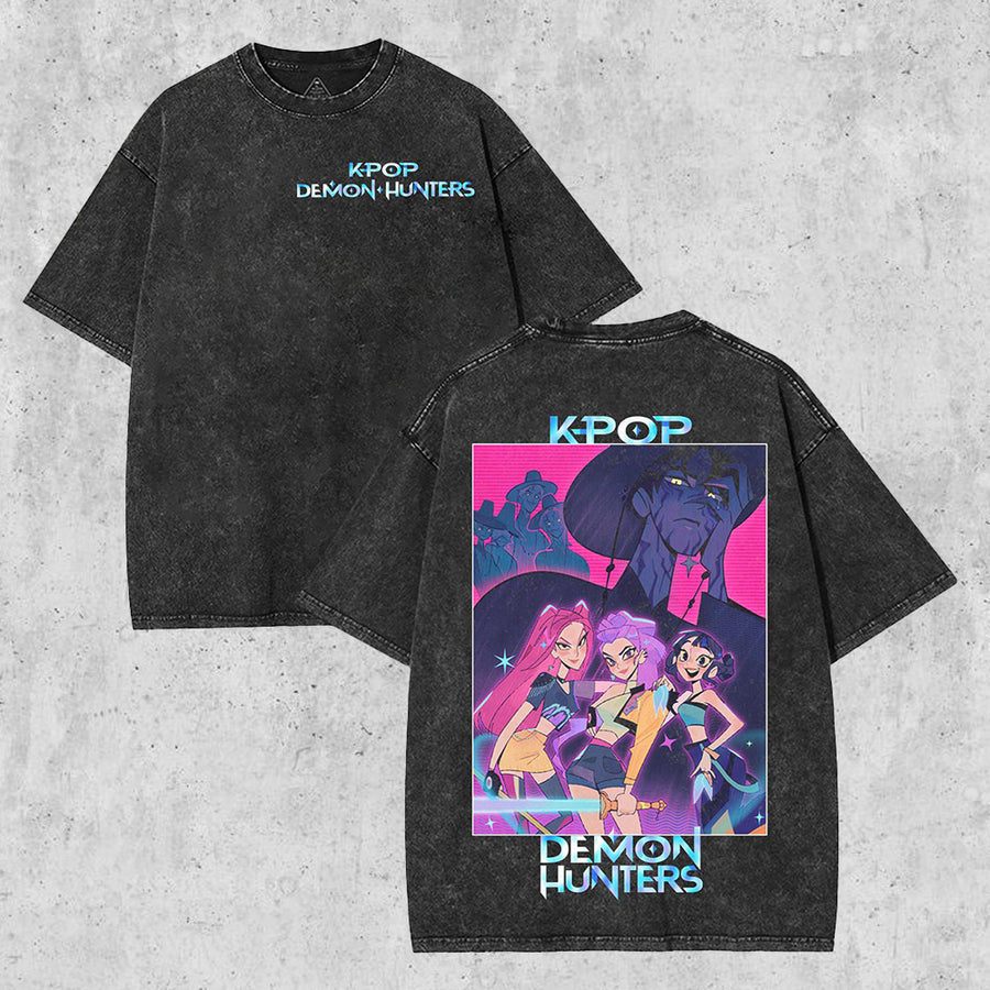 Huntrix: K-Pop Demon Hunters V4 Washed T-Shirt HHV