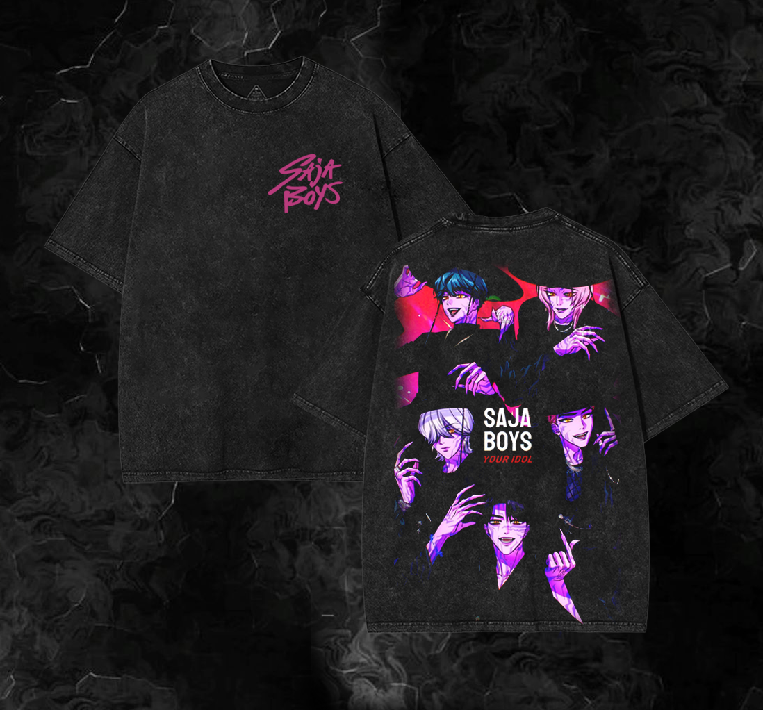 Saja Boys' branding on a dark background