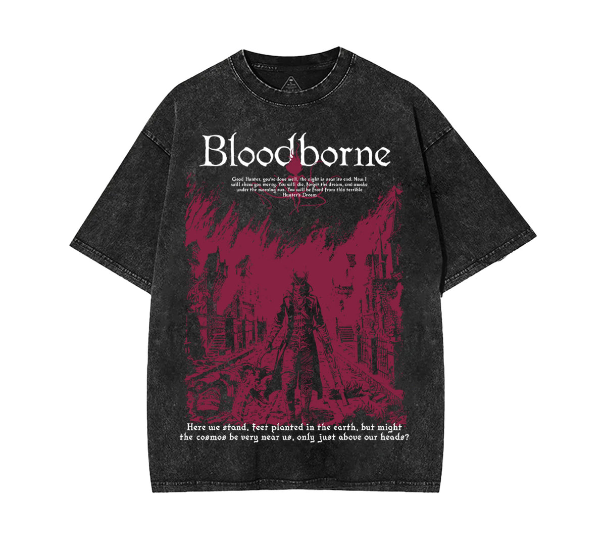Bloodborne Double Printed Unisex Acid Washed Lightweight Cotton T-Shirt [TPR]