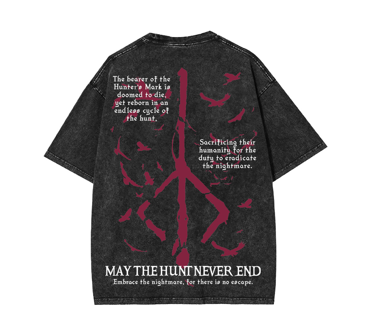 Bloodborne Double Printed Unisex Acid Washed Lightweight Cotton T-Shirt [TPR]