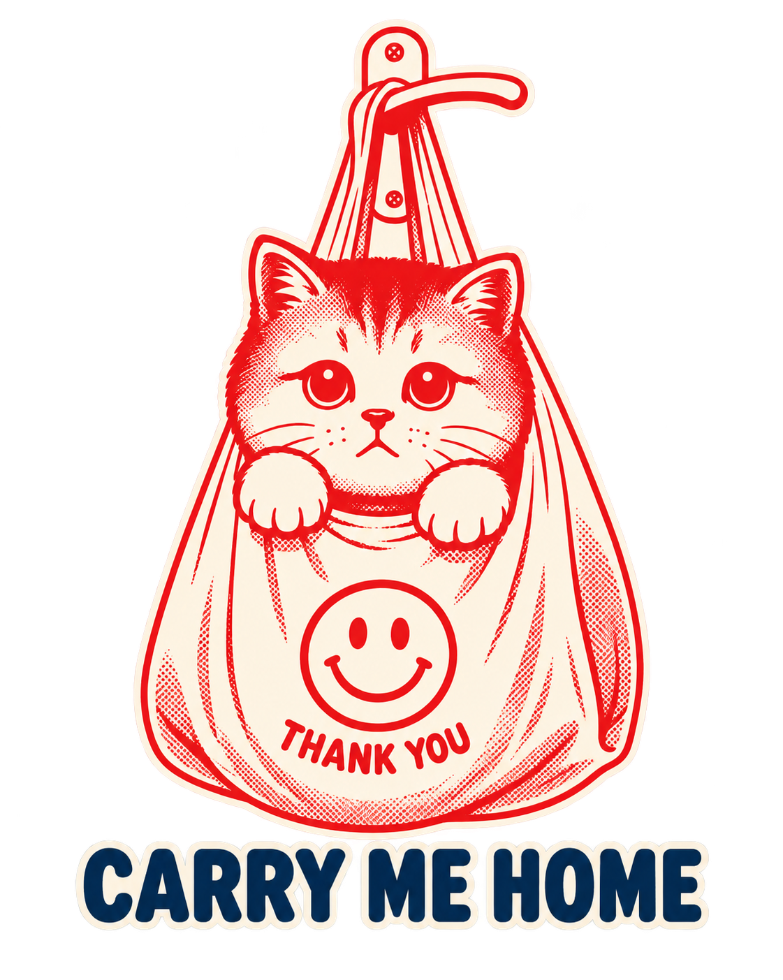 Carry Me Home Cat Tote Bag Graphic Washed T-Shirt, Hoodie & Sweatshirt
