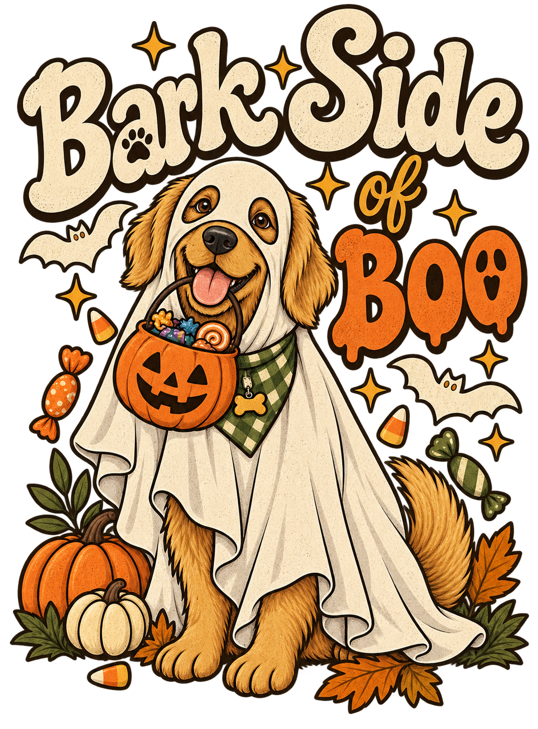 Bark Side of Boo – Halloween Dog Washed T-Shirt & Hoodie