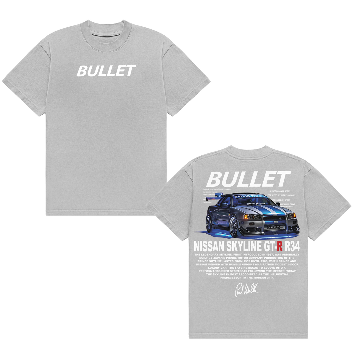 Unisex Car & Letter Print Round Neck Tee, Men's Regular