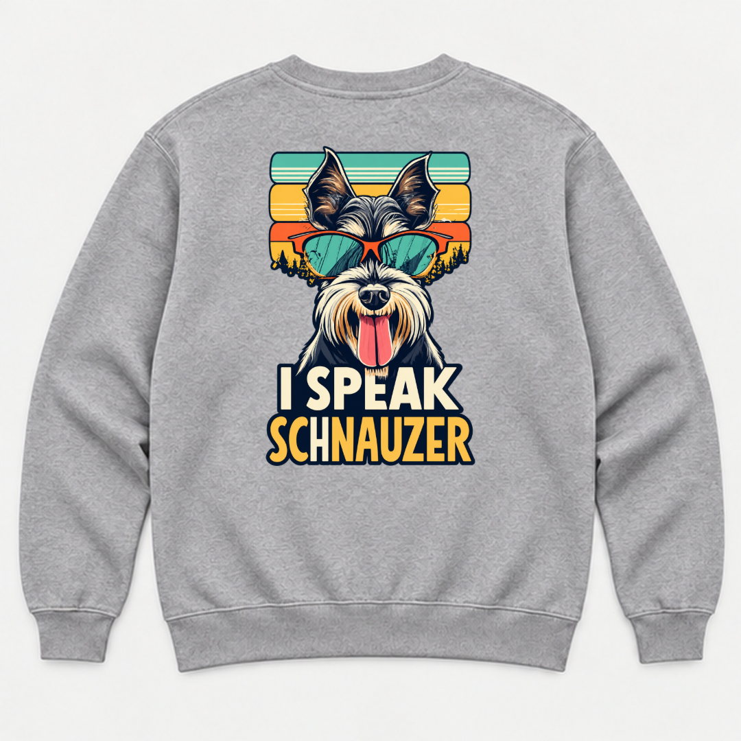 I Speak Schnauzer Retro Sunglasses Graphic - Washed T-Shirt, Hoodie & Sweatshirt