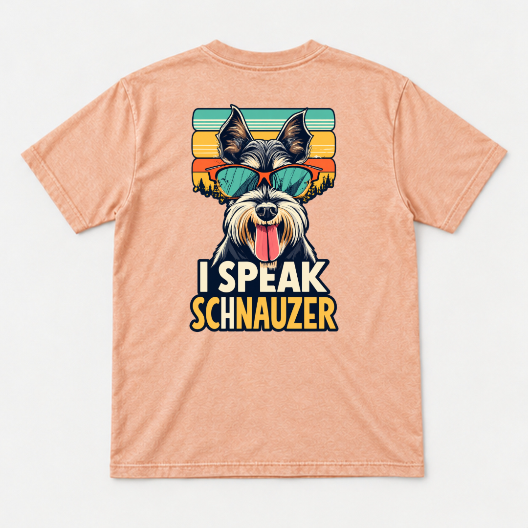 I Speak Schnauzer Retro Sunglasses Graphic - Washed T-Shirt, Hoodie & Sweatshirt