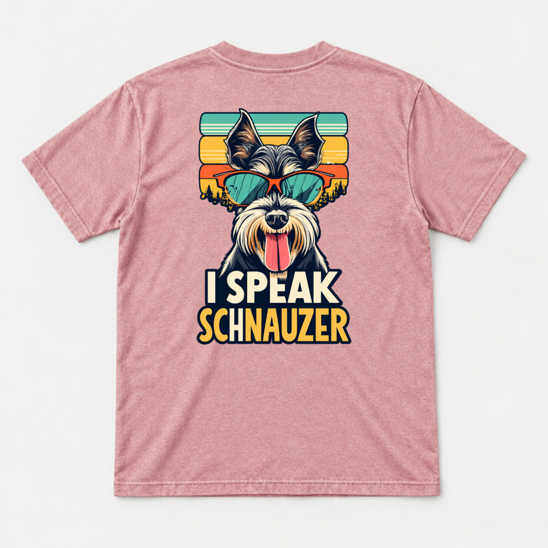 I Speak Schnauzer Retro Sunglasses Graphic - Washed T-Shirt, Hoodie & Sweatshirt