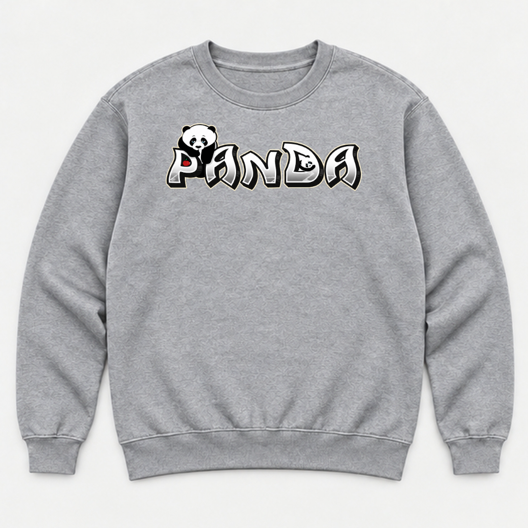 Panda Graffiti Typography Washed T-Shirt, Hoodie & Sweatshirt