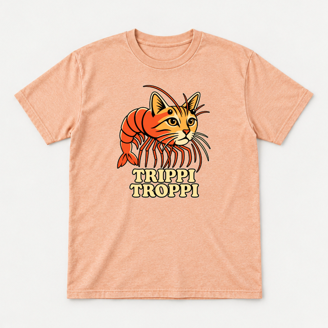 Trippi Troppi Cat Shrimp Graphic- Washed T-Shirt, Hoodie & Sweatshirt