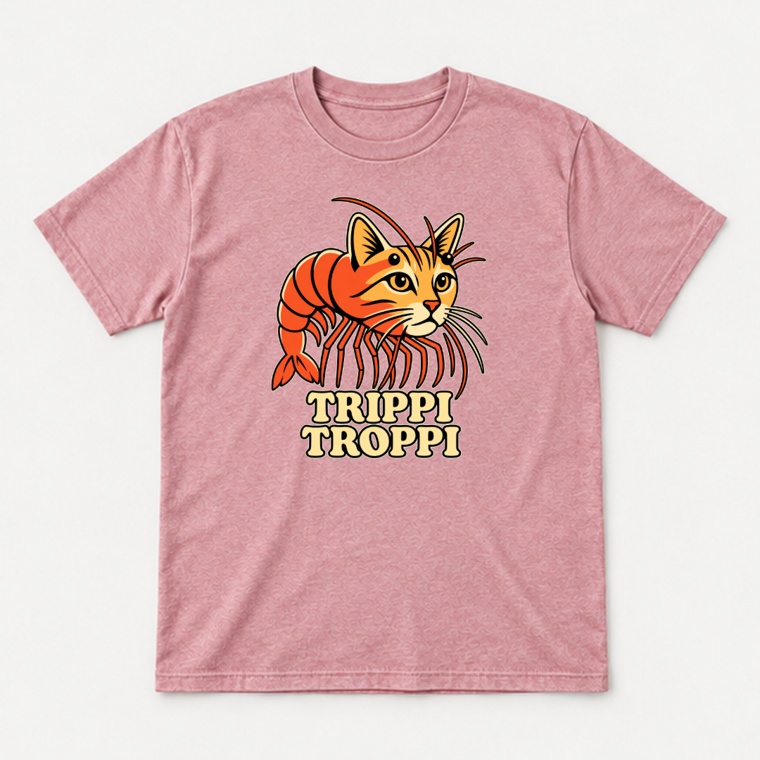 Trippi Troppi Cat Shrimp Graphic- Washed T-Shirt, Hoodie & Sweatshirt