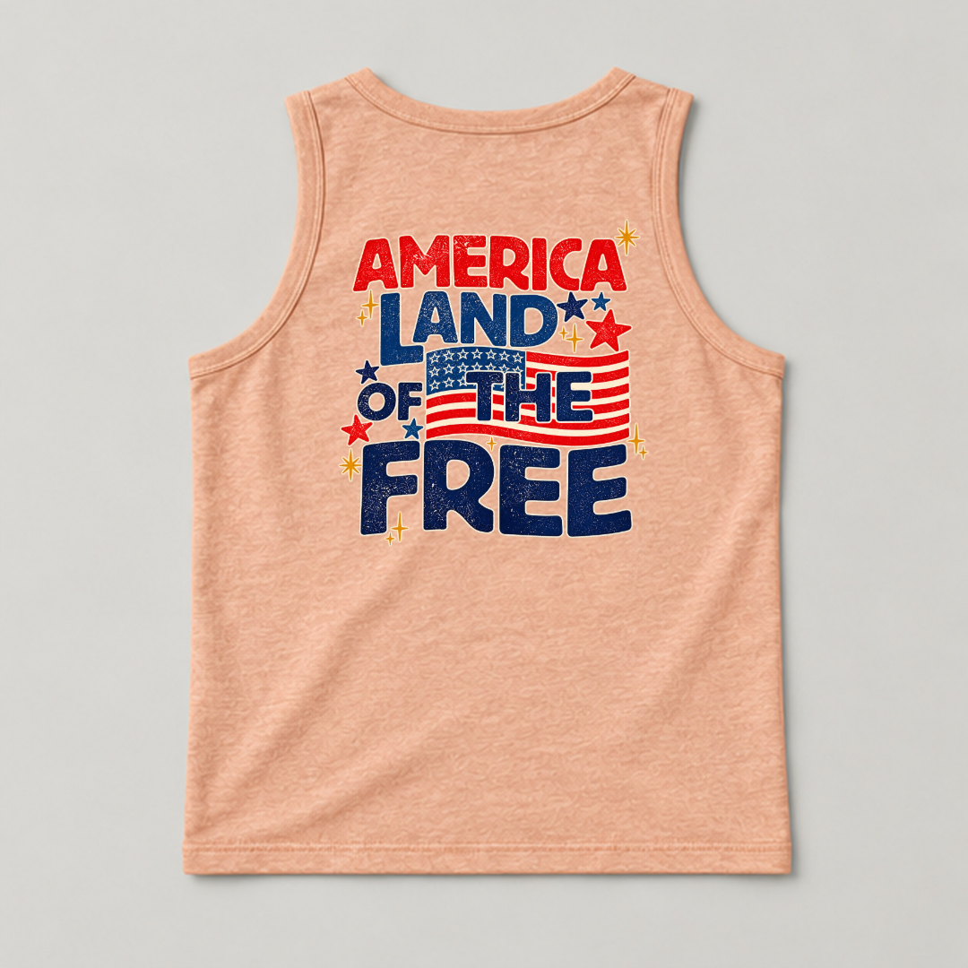 America Land of the Free Patriotic Graphic Washed T-Shirt, Hoodie & Sweatshirt