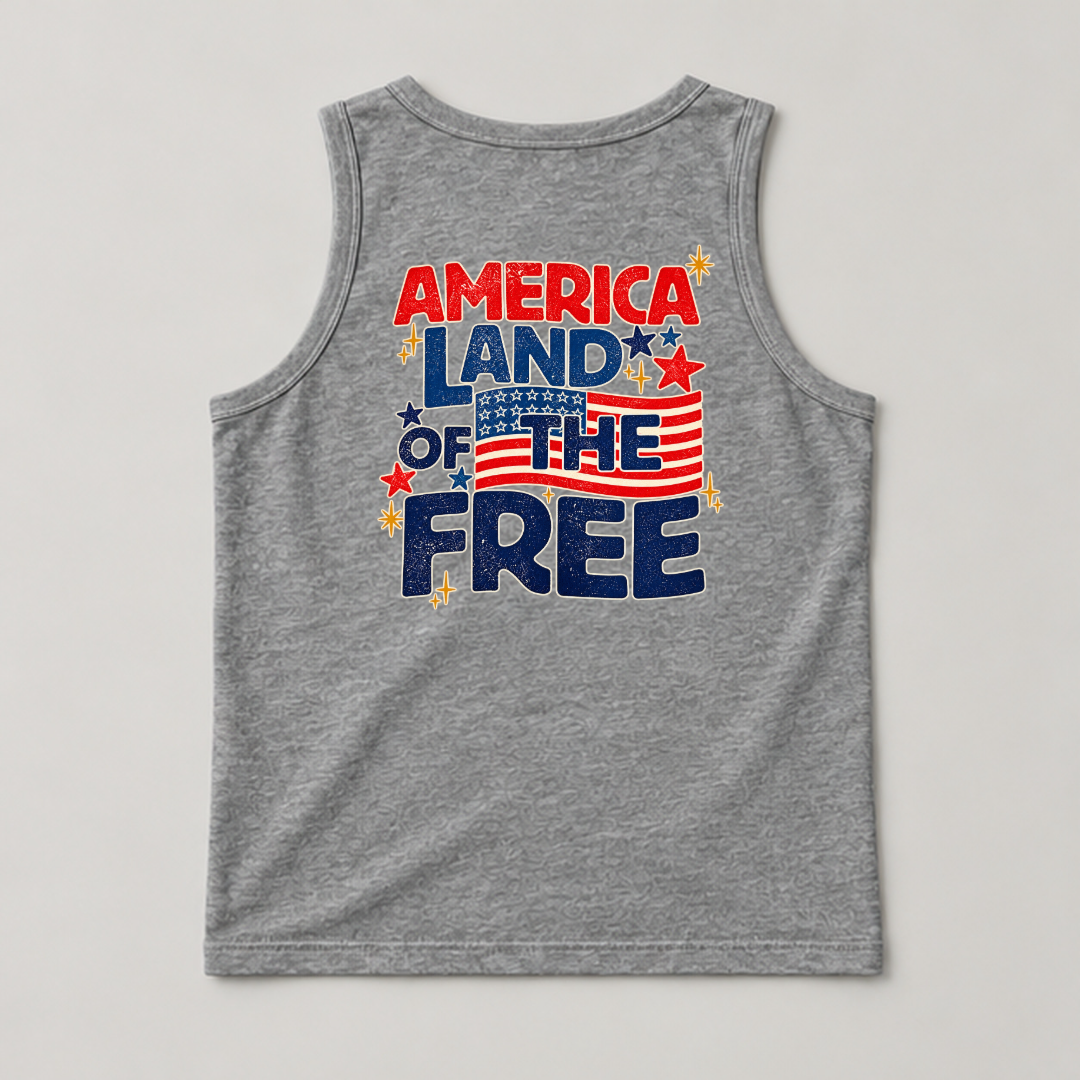 America Land of the Free Patriotic Graphic Washed T-Shirt, Hoodie & Sweatshirt