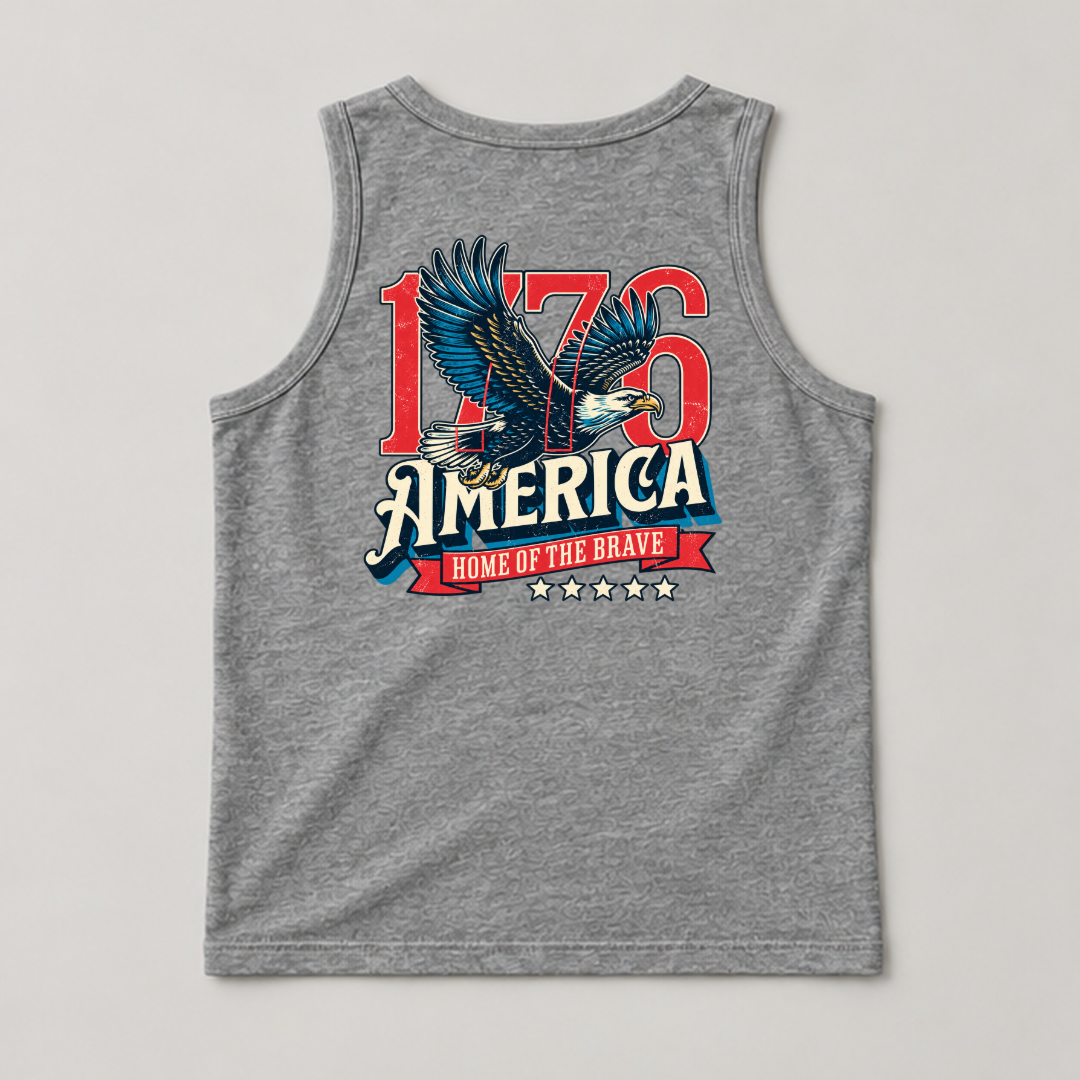 1776 Home of the Brave Eagle Graphic Washed T-Shirt, Hoodie & Sweatshirt