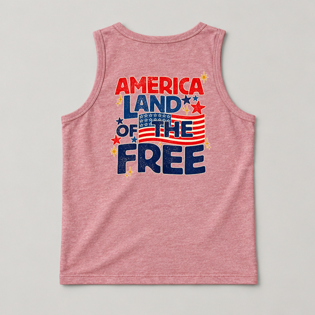 America Land of the Free Patriotic Graphic Washed T-Shirt, Hoodie & Sweatshirt