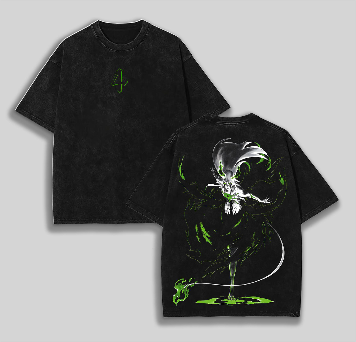 Retro Vintage Limited "Espada Ulquiorra Cifer - Bleach" Anime Clothing Double Printed Oversized Washed Tee Unisex Oversize Anime Merch Manga Cotton T-Shirt