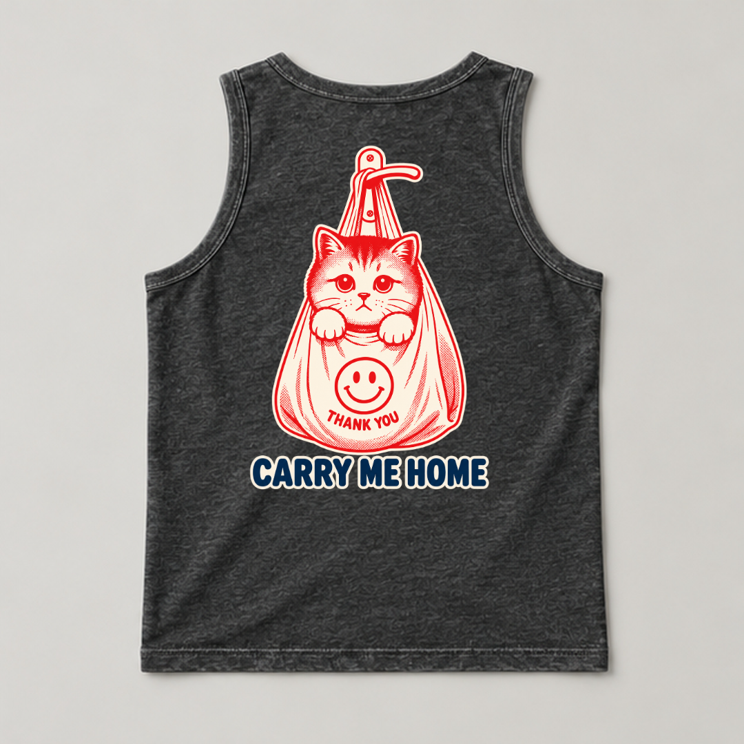 Carry Me Home Cat — Washed apparel mockup 13