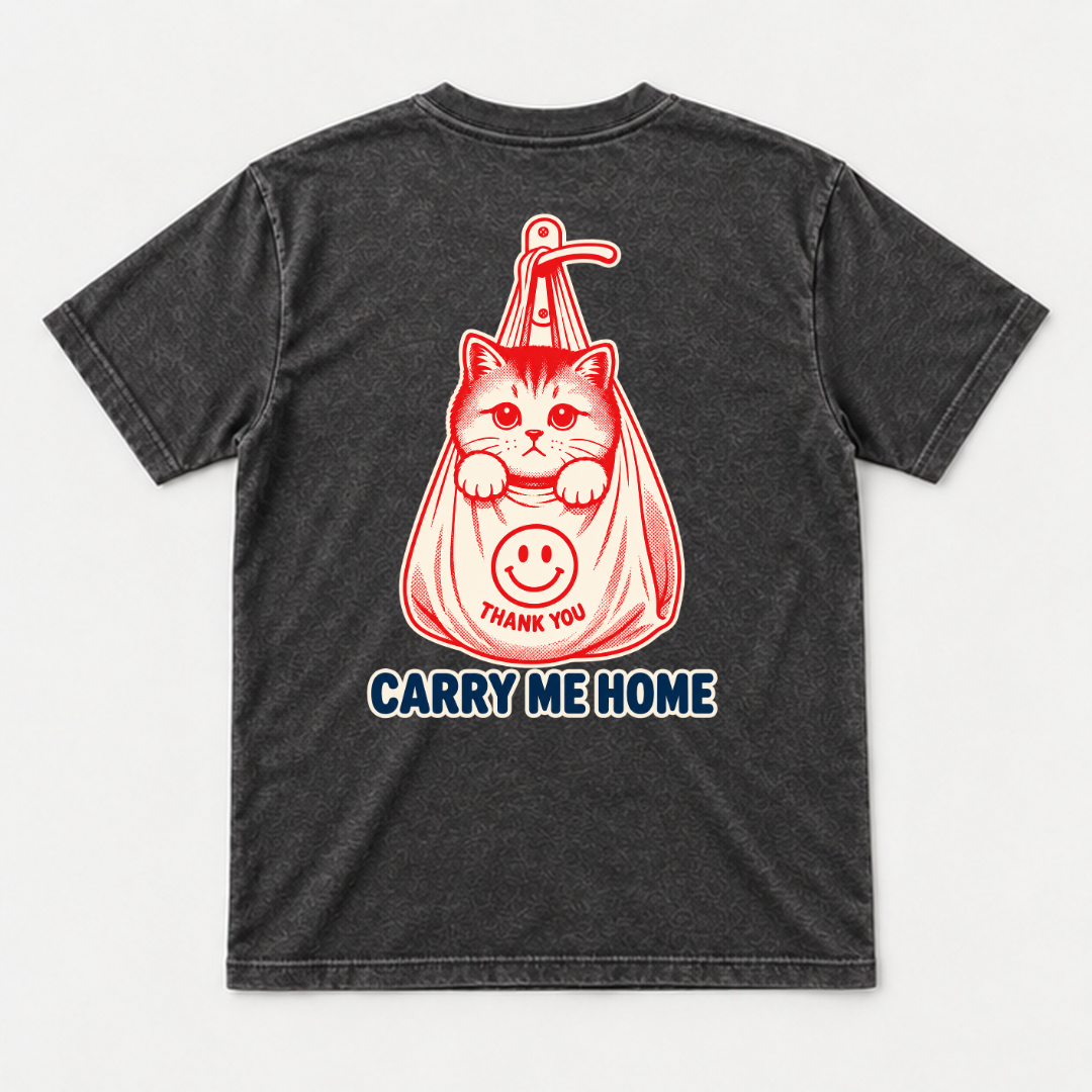 Carry Me Home Cat — Washed apparel mockup 1