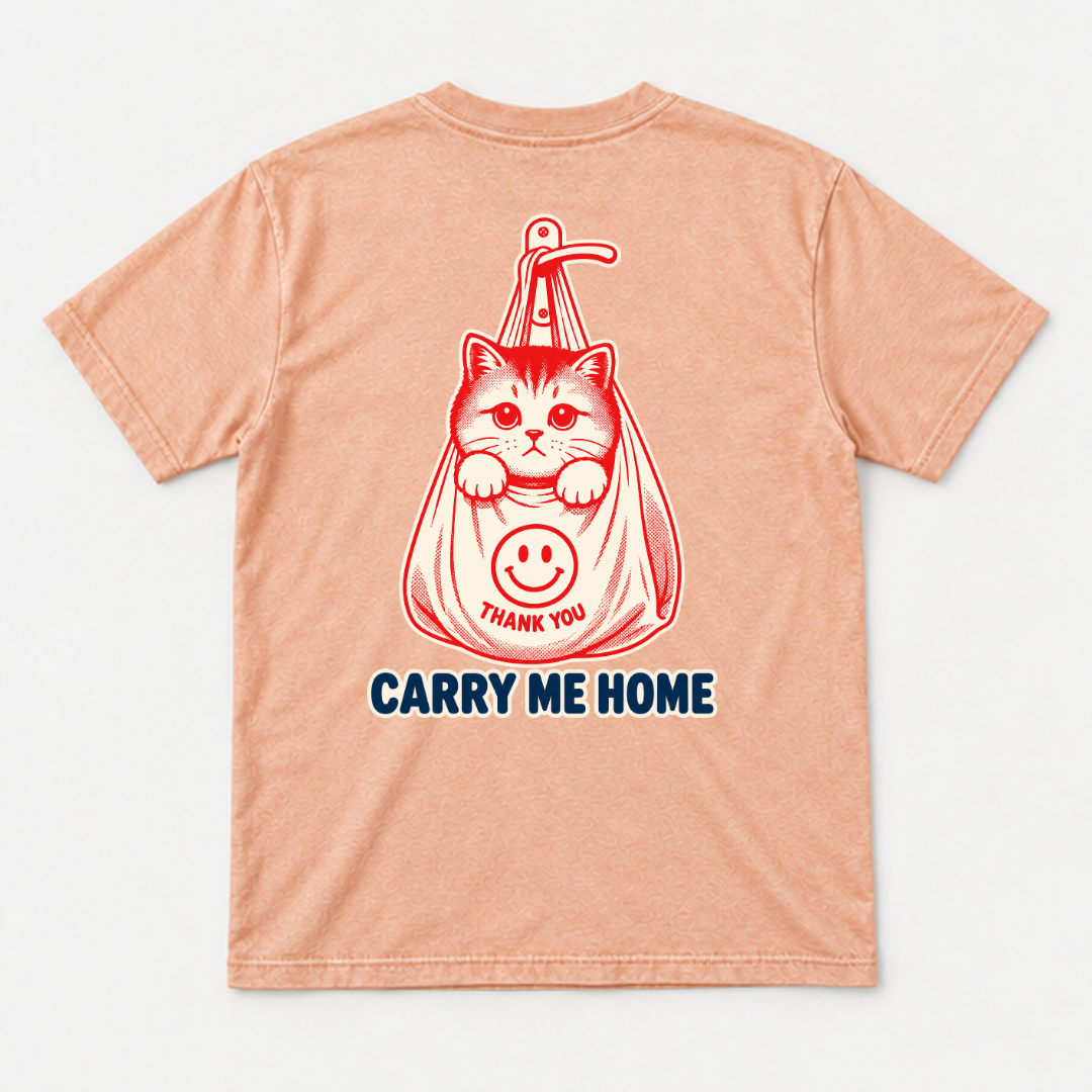 Carry Me Home Cat — Washed apparel mockup 2