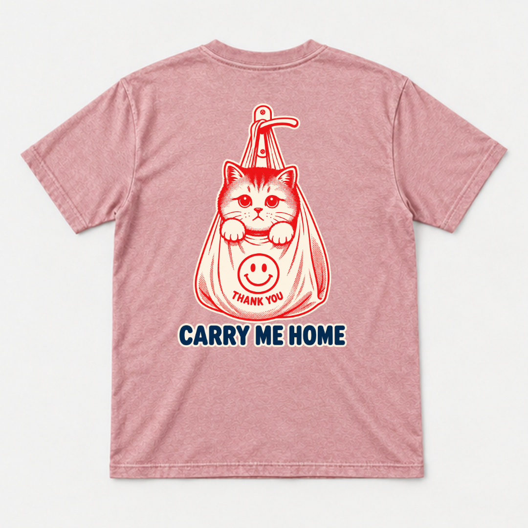 Carry Me Home Cat — Washed apparel mockup 4
