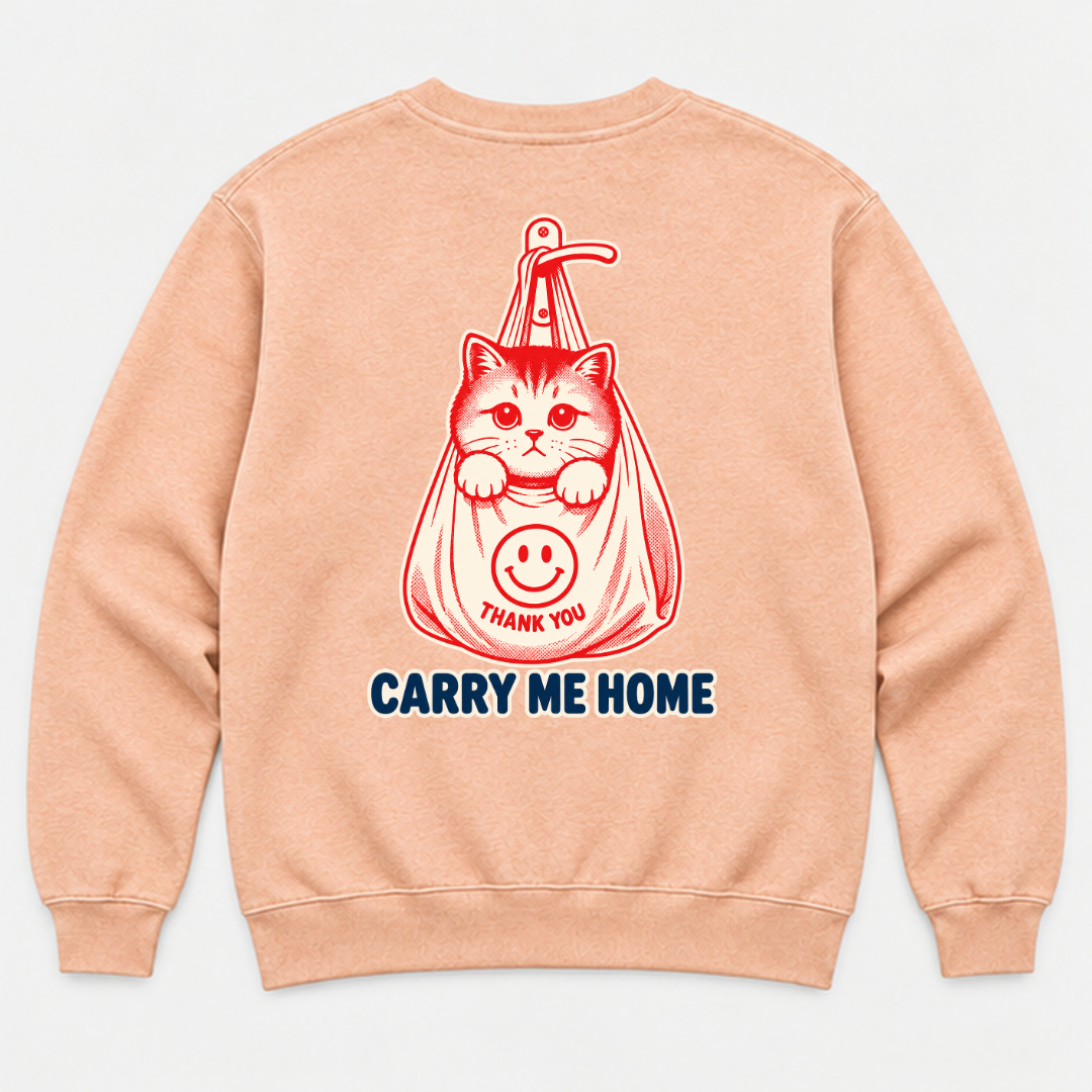 Carry Me Home Cat — Washed apparel mockup 6