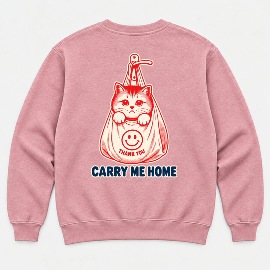 Carry Me Home Cat — Washed apparel mockup 8