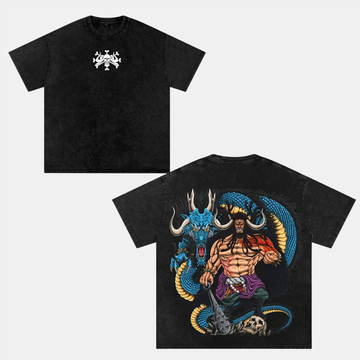 One Piece The Beasts Pirates Kaido Vintage Washed Oversize T-Shirt