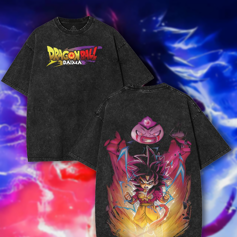 Dragon Ball DAIMA Goku Retro Vintage Oversized Washed T-Shirt