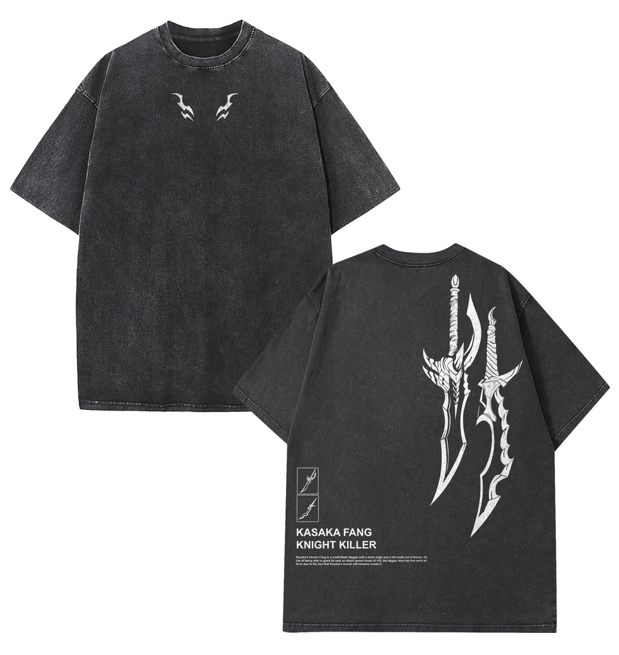 Retro Limited Hunter Sung Jin Woo Sword Solo Leveling Vintage Oversized Washed Tee Unisex Oversize Manga Washed Cotton T-shirt anime Menswear Top