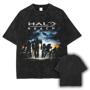 Halo Reach Unisex Washed Cotton – Washed Tee Cotton Menswear Top  | SEP 28