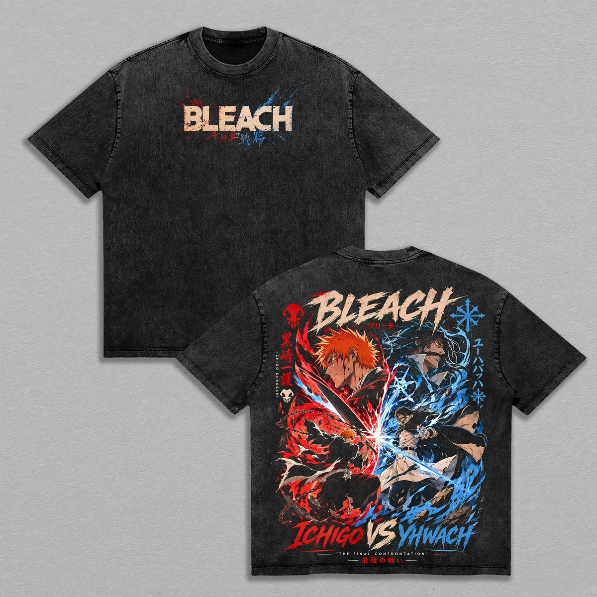Bleach Ichigo Kurosaki vs Yhwach Final Battle Thousand Year Blood War Washed Heavyweight T-Shirt