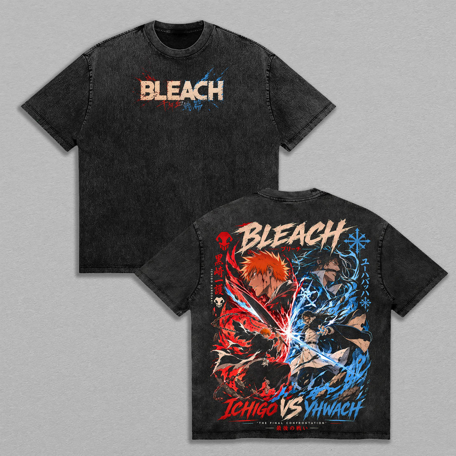 Bleach Ichigo Kurosaki vs Yhwach Final Battle Thousand Year Blood War Washed Heavyweight T-Shirt