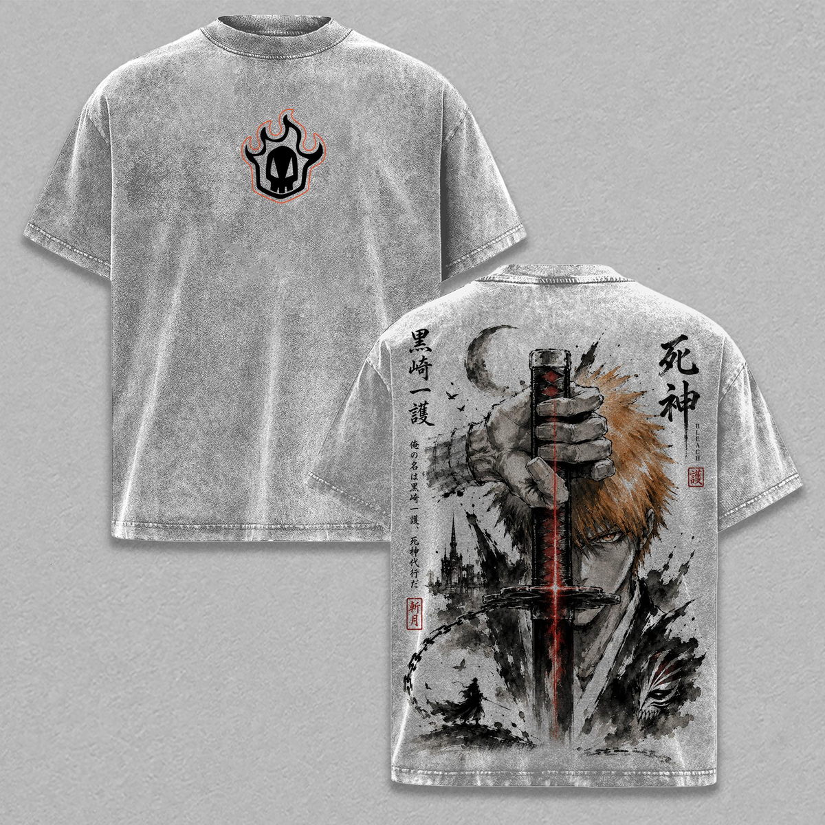 Bleach x Ichigo Kurosaki Vintage Washed Oversized T-Shirt