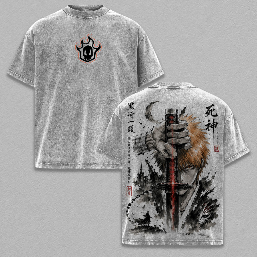 Bleach x Ichigo Kurosaki Vintage Washed Oversized T-Shirt