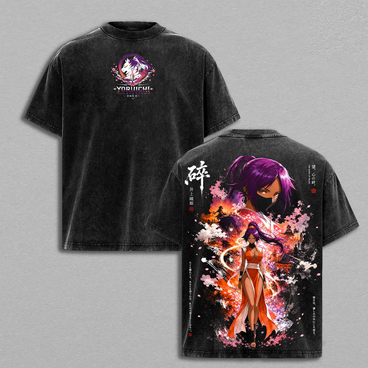 Bleach x Yoruichi Anime Goddess of Flash Vintage Washed Graphic T-Shirt