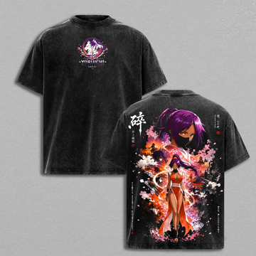 Bleach x Yoruichi Anime Goddess of Flash Vintage Washed Graphic T-Shirt