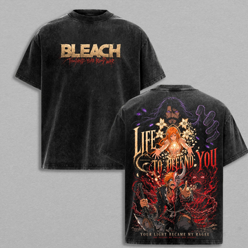 Bleach Ichigo Kurosaki vs Yhwach Final Battle Washed Cotton T-Shirt