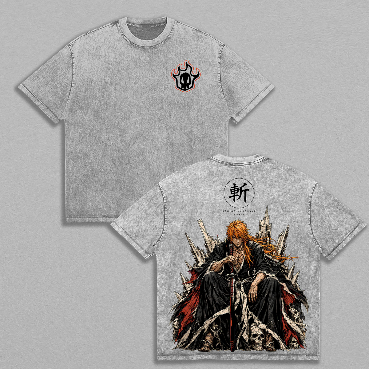Bleach x Ichigo Kurosaki Bleach Vintage Washed Oversized T-Shirt