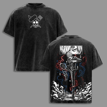 One Piece Sanji Vintage Washed Graphic T Shirt