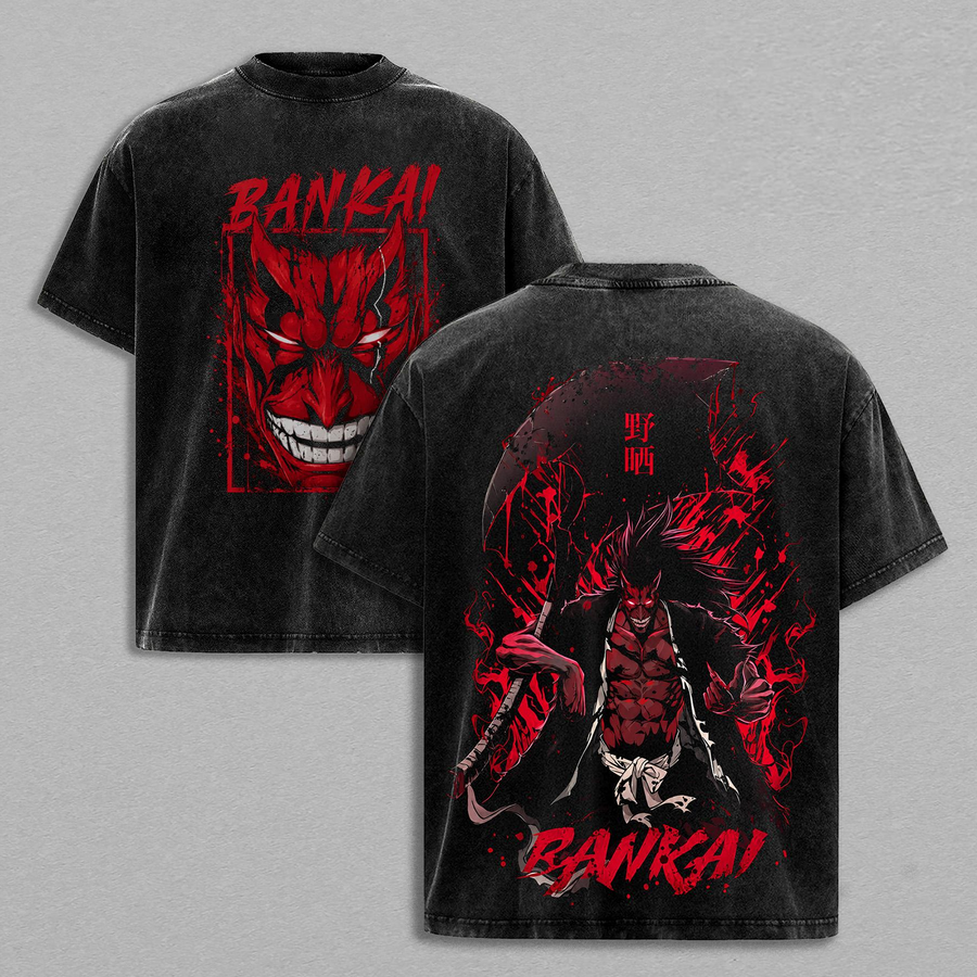 Bleach Kenpachi Zaraki Bankai Demon Double Printed Graphic T-Shirt