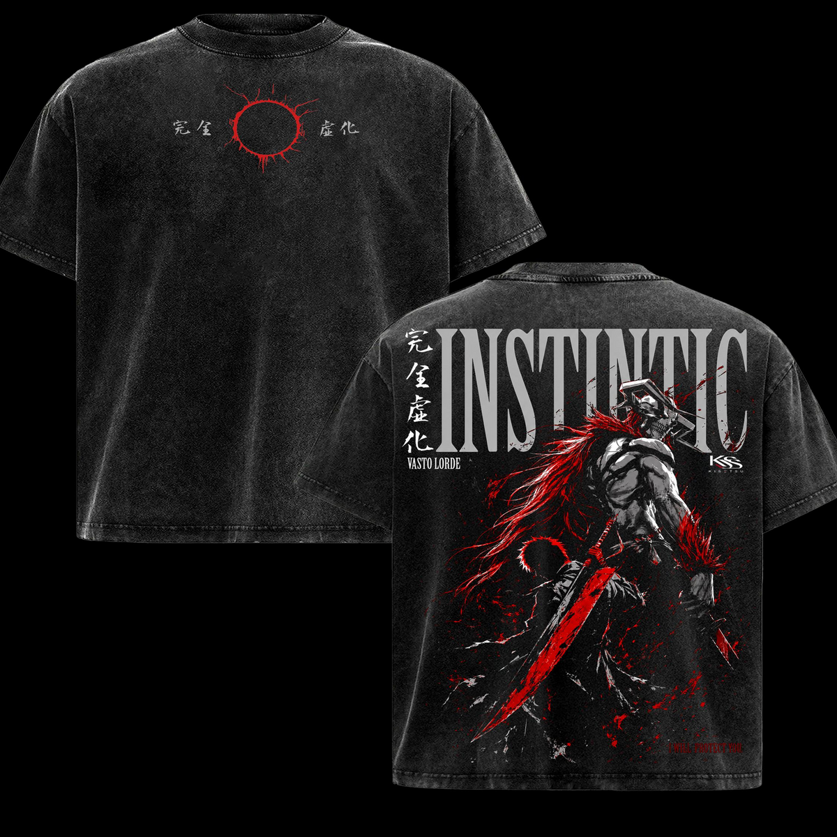 Bleach  Ichigo Vasto Lorde Double Sided Graphic Tee, Hollow Form Anime T-Shirt