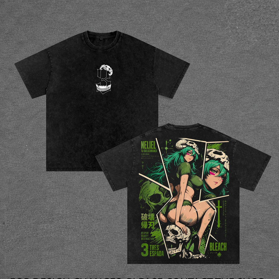 Bleach Retro Vintage Limited Neliel  Oversize Anime Graphic T-Shirt