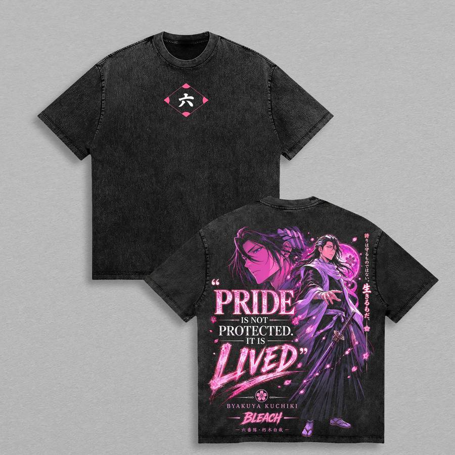 Bleach Byakuya Kuchiki Bleach Double Printed Vintage T-Shirt