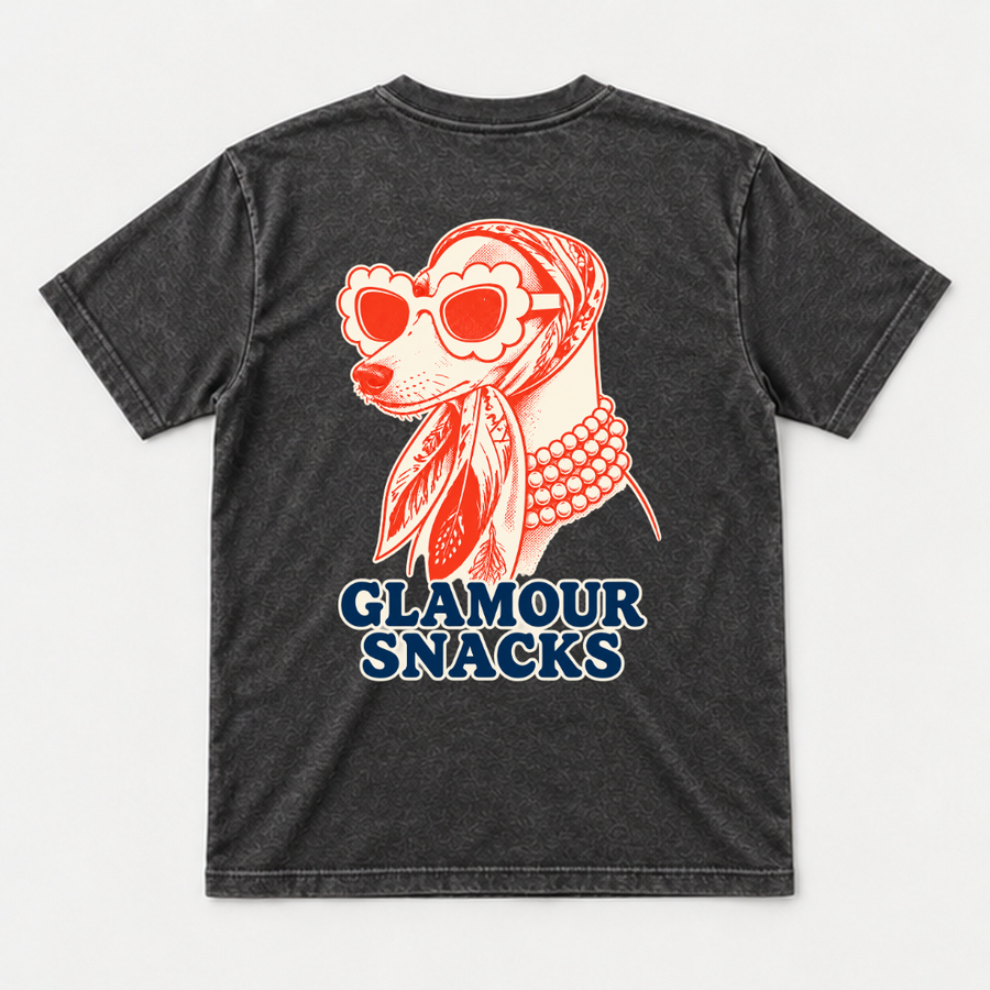 Glamour Snacks Fashion Dog Graphic Washed T-Shirt, Hoodie & Sweatshirt