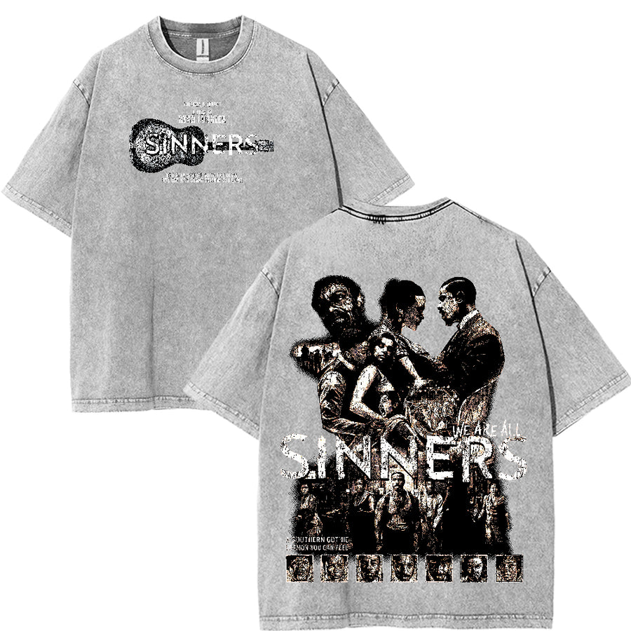 INNERS Video Game Vintage Washed Oversized Graphic Tee Unisex Heavyweight